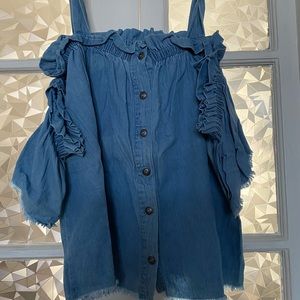 Off the shoulder jean top